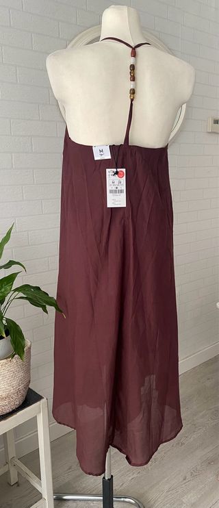 Vestido largo color Burdeos. Lefties Talla M