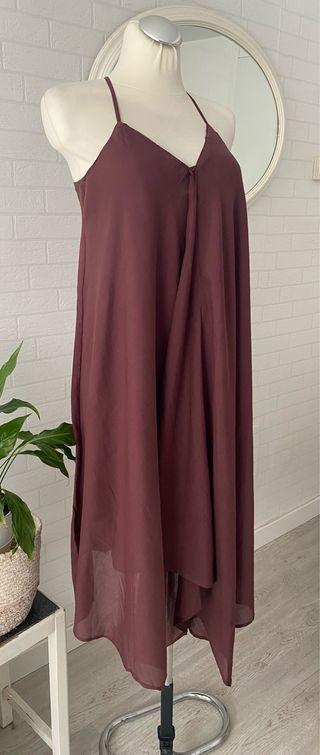 Vestido largo color Burdeos. Lefties Talla M
