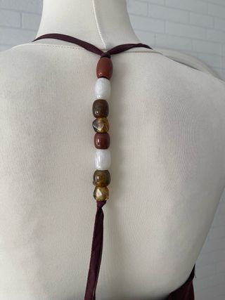 Vestido largo color Burdeos. Lefties Talla M