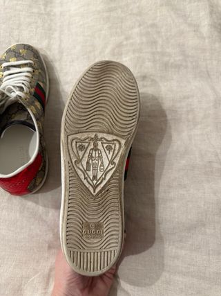 Zapatillas Gucci Ace Bee Marrón y Dorado