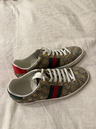 Zapatillas Gucci Ace Bee Marrón y Dorado