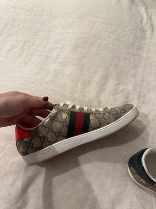 Zapatillas Gucci Ace Bee Marrón y Dorado