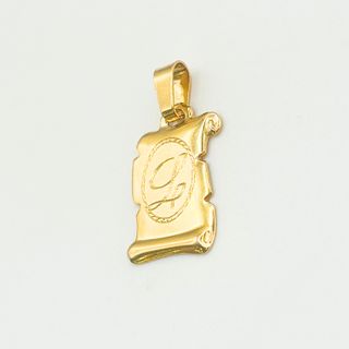 Colgante Oro 18K, Pergamino Letra L, 1.38gr