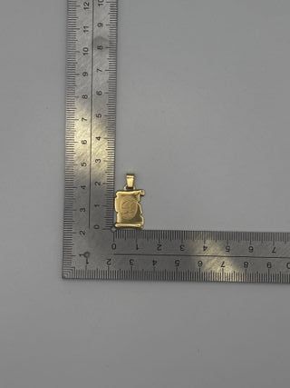 Colgante Oro 18K, Pergamino Letra L, 1.38gr