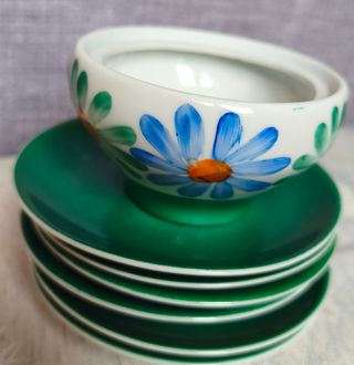 Juego de café vintage flores