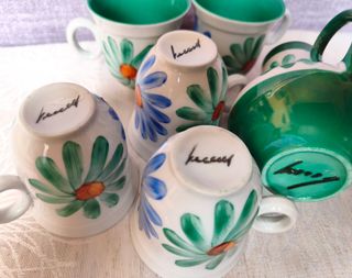 Juego de café vintage flores