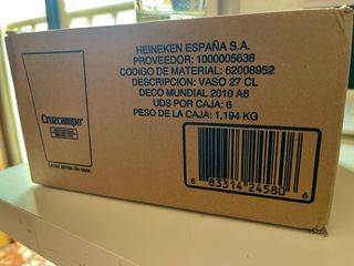 Bicchieri Cruzcampo Mundial 2010 La Roja