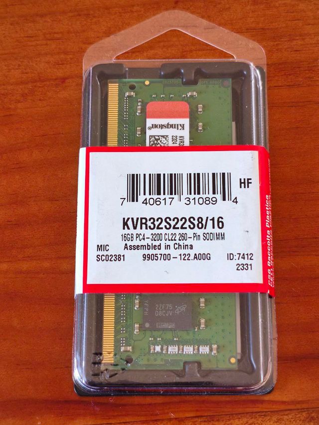 Memoria RAM Kingston 16GB DDR4 SODIMM