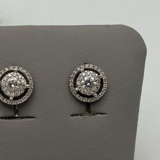 Pendientes Oro Blanco 18kt y Diamantes
