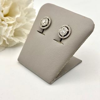 Pendientes Oro Blanco 18kt y Diamantes