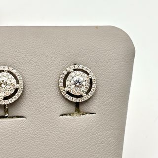 Pendientes Oro Blanco 18kt y Diamantes