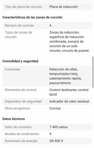 Placa Inducción Amica KMI 752 620 C