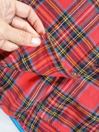 Camisa roja cuadros niña de Zara