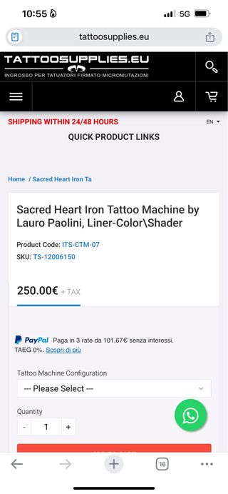 Máquina de tatuar Lauro Paolini