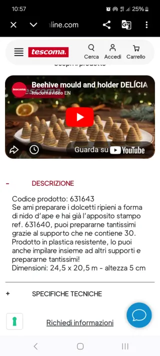 Tescoma supporto stampo dolci nido d'ape
