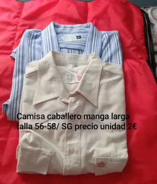 Camisas caballero manga larga talla 56-58