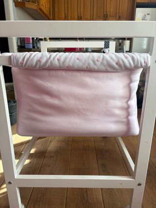 Minicuna bebé rosa con ruedas