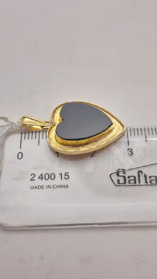 Colgante Corazón Oro 18k onix
