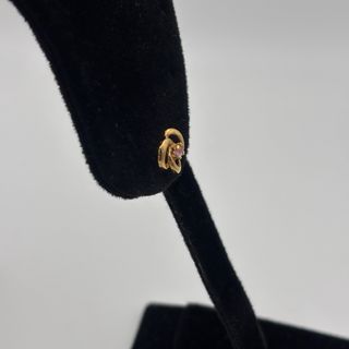 Pendientes oro 18kt con gema rosa