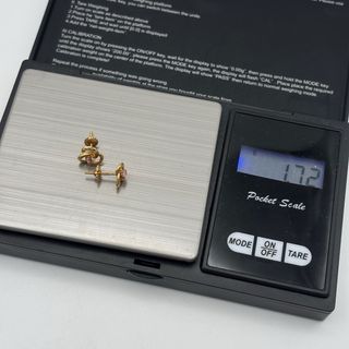 Pendientes oro 18kt con gema rosa