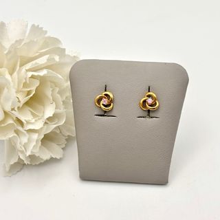 Pendientes oro 18kt con gema rosa