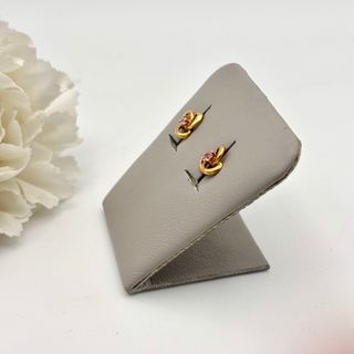 Pendientes oro 18kt con gema rosa