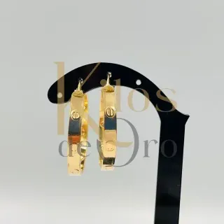 PENDIENTES ARO TORNILLO HUECO.