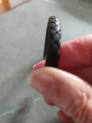 Pulsera Tous Plata y Cuero Trenzado