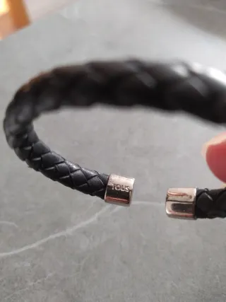 Pulsera Tous Plata y Cuero Trenzado