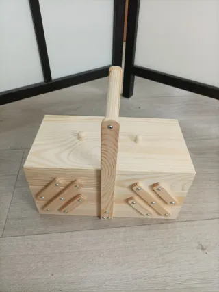 Costurero madera pino acordeón 28x25x15cm