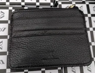 Cartera de piel hombre negra y verde