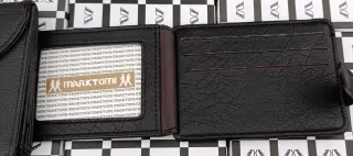 Cartera de piel hombre negra y verde