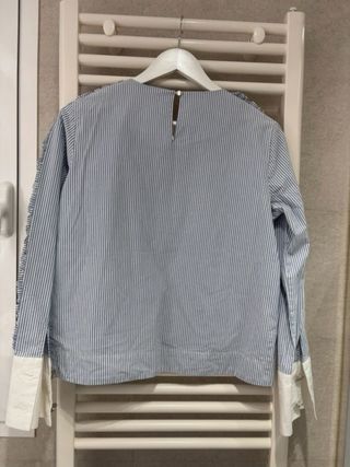 Blusa Zara Rayas Azules y Blancas