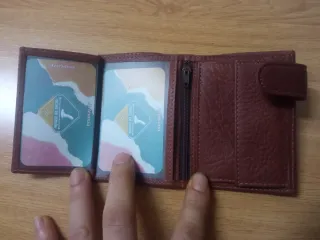 Cartera Monedero Guardia Civil Marrón Piel Cuero