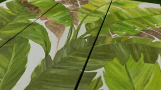 Cuadro tríptico Hojas Tropicales 90x90