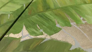 Cuadro tríptico Hojas Tropicales 90x90