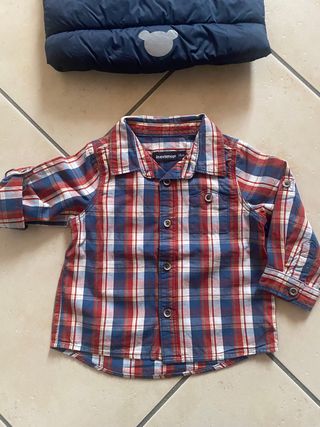 Giubbino smanicato e camicia bimbo 6-9 mesi