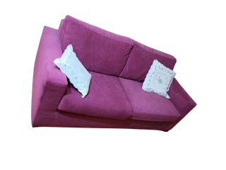 Divano 2 posti fucsia tessuto