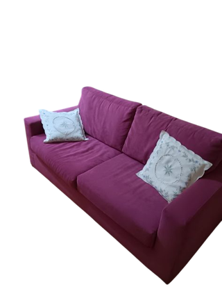 Divano 2 posti fucsia tessuto