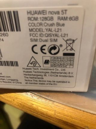 Huawei Nova 5T con pantalla rota