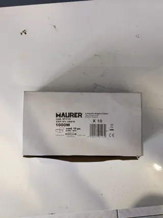 10 Lámparas Halógena Lineal Maurer 1000W