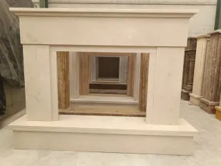 Chimenea Mármol Crema Marfil Pulido