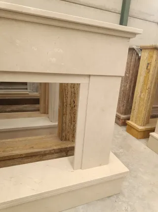 Chimenea Mármol Crema Marfil Pulido