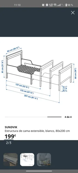 Cama infantil de madera