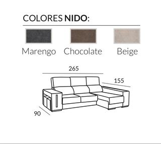 Sofa chaise longue gris