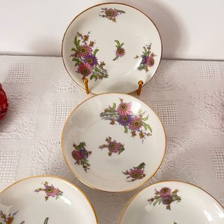 4 Cuencos Haviland Porcelana Flores Francia
