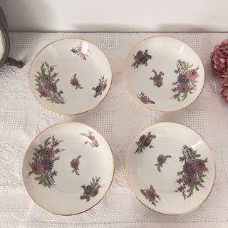 4 Cuencos Haviland Porcelana Flores Francia