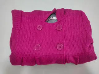 Chaqueta niña fucsia con botones