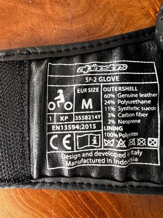 Guantes moto Alpinestars SP-2 cuero carbono