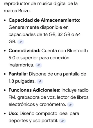Reproductor MP4 RUIZU Blanco